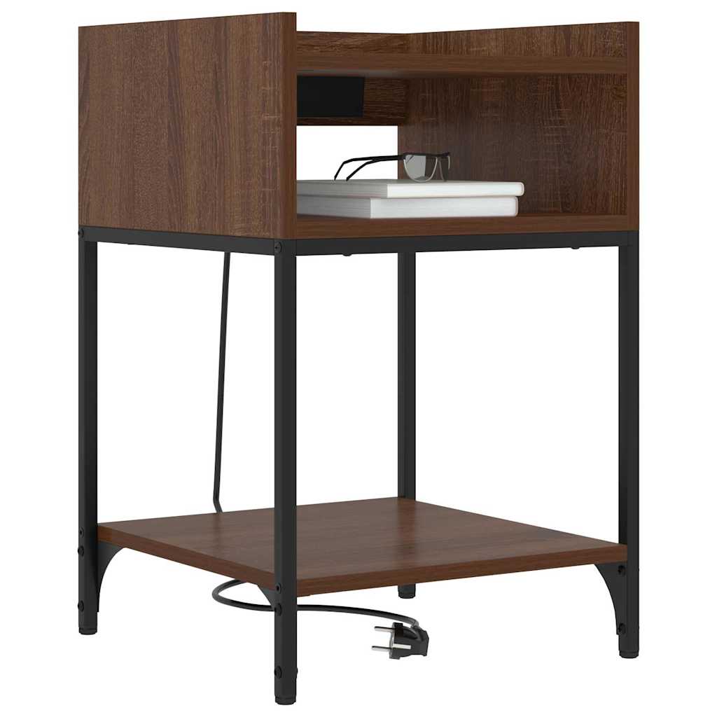 Nachttisch Braun Eichen-Optik 40 x 40 x 61 cm Holzwerkstoff